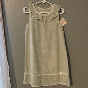 Catherine Malandrino Mint Green Kids Dress with Ruffle Collar